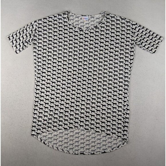 LuLaRoe Women's Top Irma Tunic T-Shirt Black & White Unicorn Print Size XXS - Picture 2 of 13